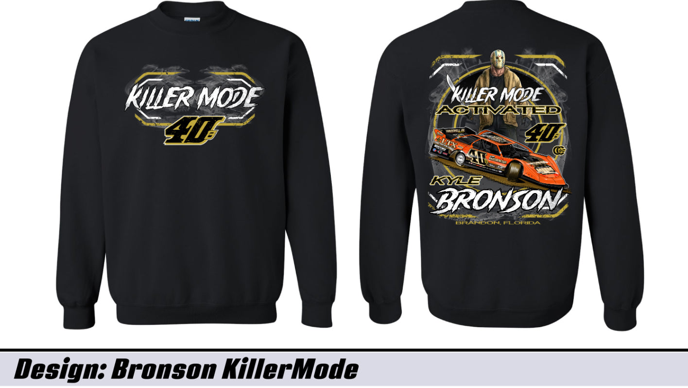 Black Bronson Killer Mode Adult Crewneck Sweatshirt