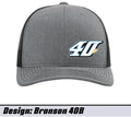 Heather Gray / Black Mesh #40b Snapback Hat
