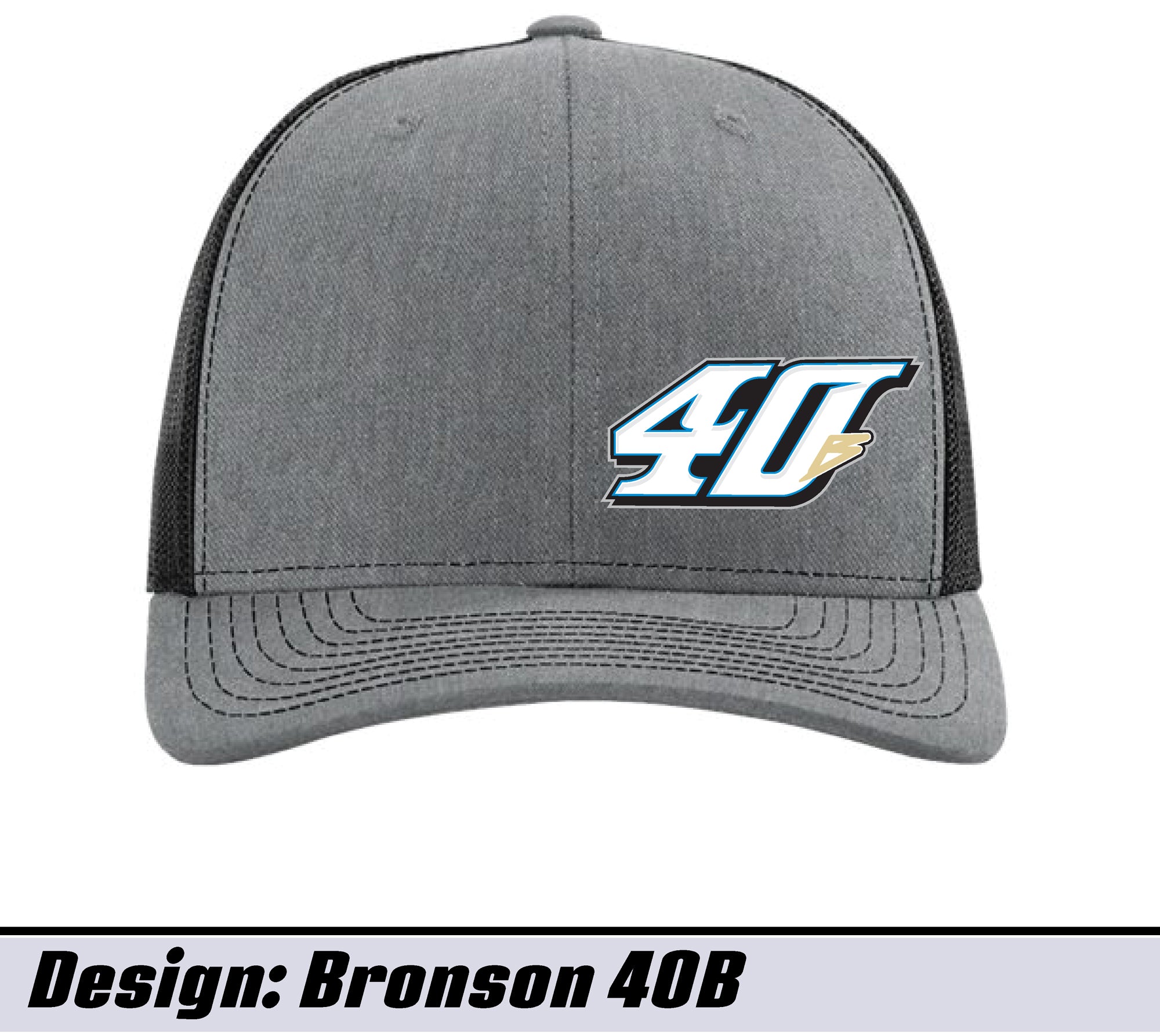 Heather Gray / Black Mesh #40b Snapback Hat