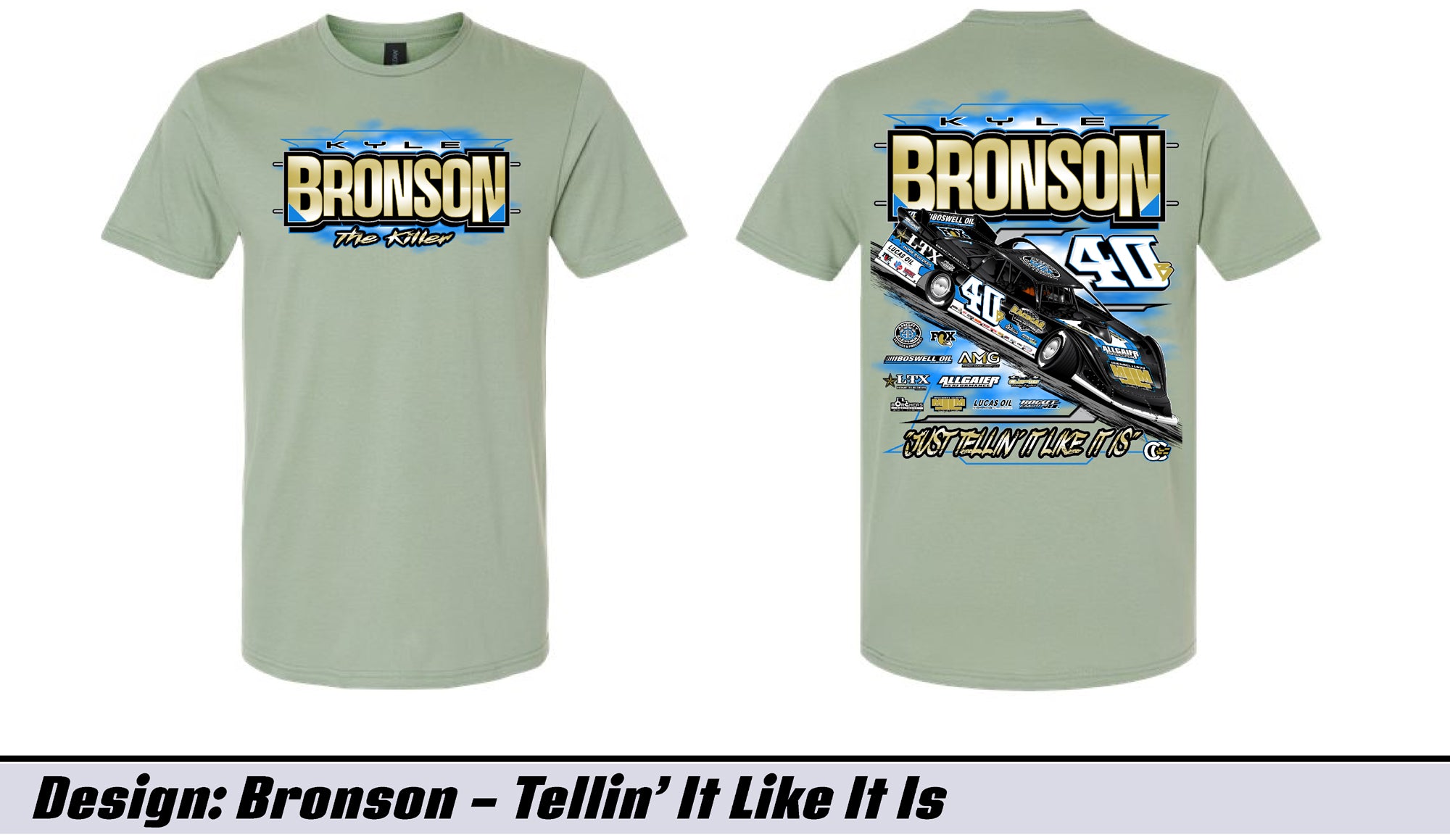 Sage Green Bronson Tellin' It Adult Short Sleeve Tee