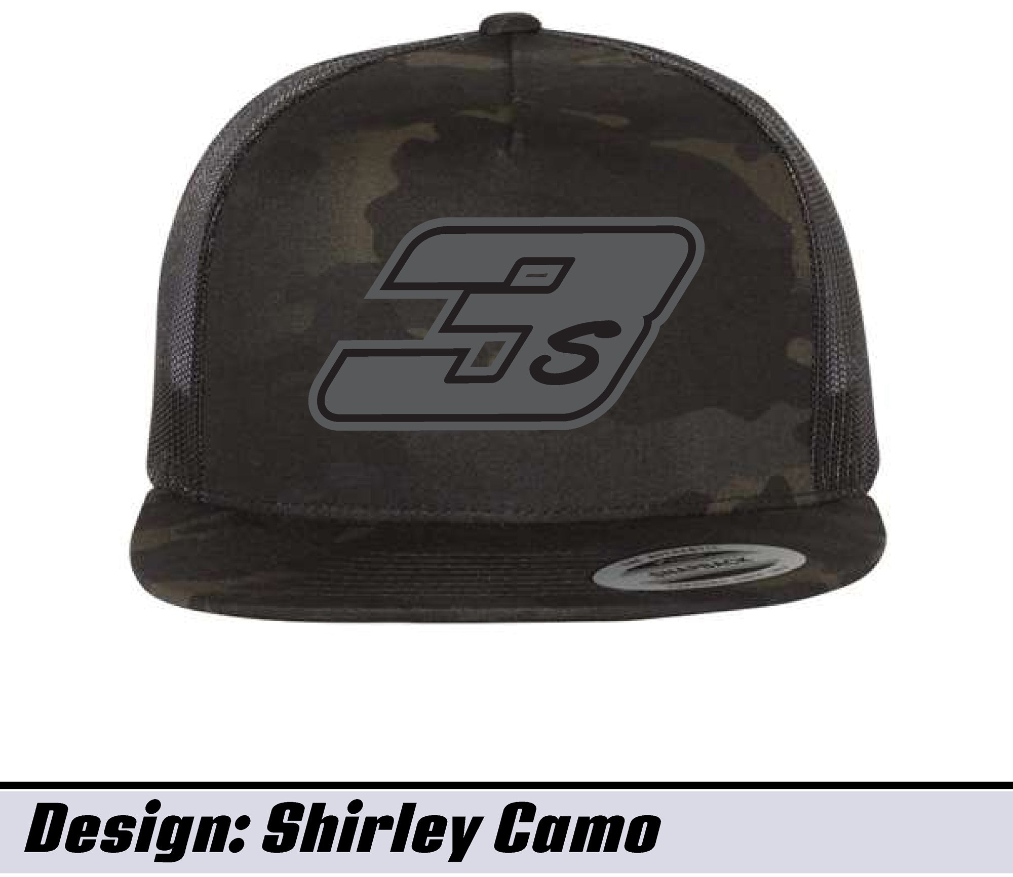 Camo Shirley #3s Snapback Flatbill Hat