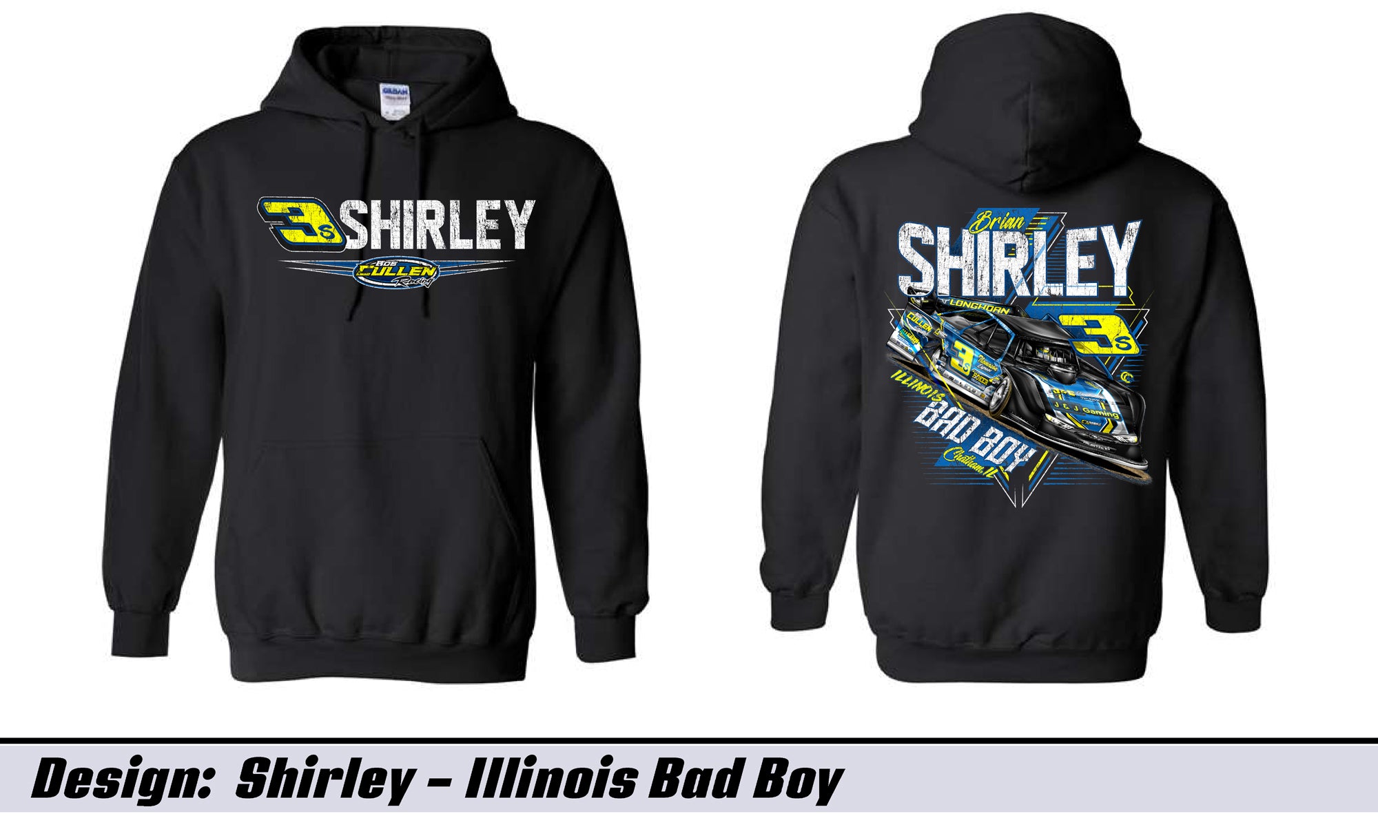 Black Illinois Bad Boy Adult Hooded Sweatshirt