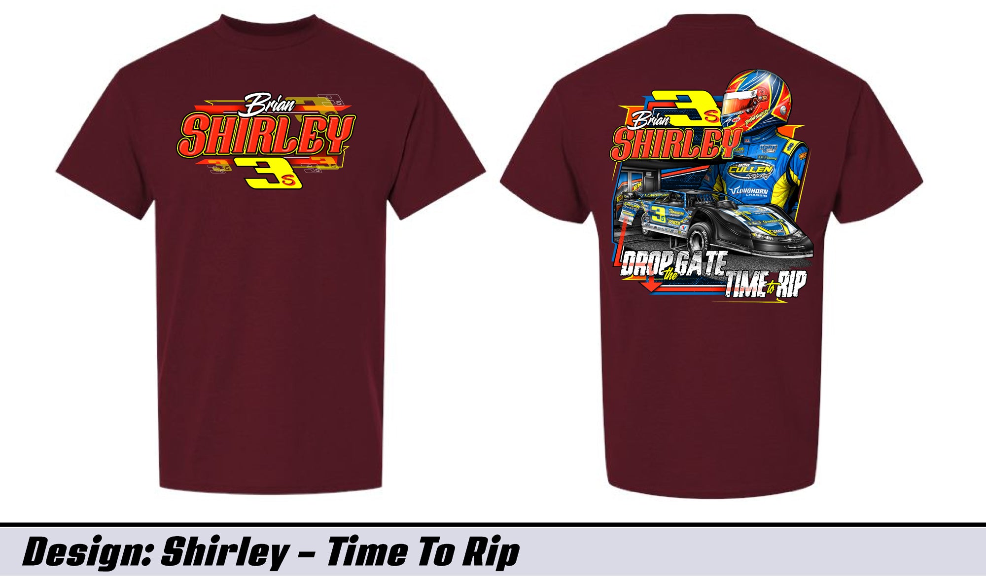 Maroon Shirley Time to Rip Adult Short Sleeve Tee