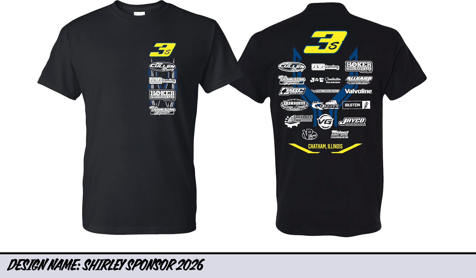 Black Shirley Sponsor Adult Short Sleeve Tee
