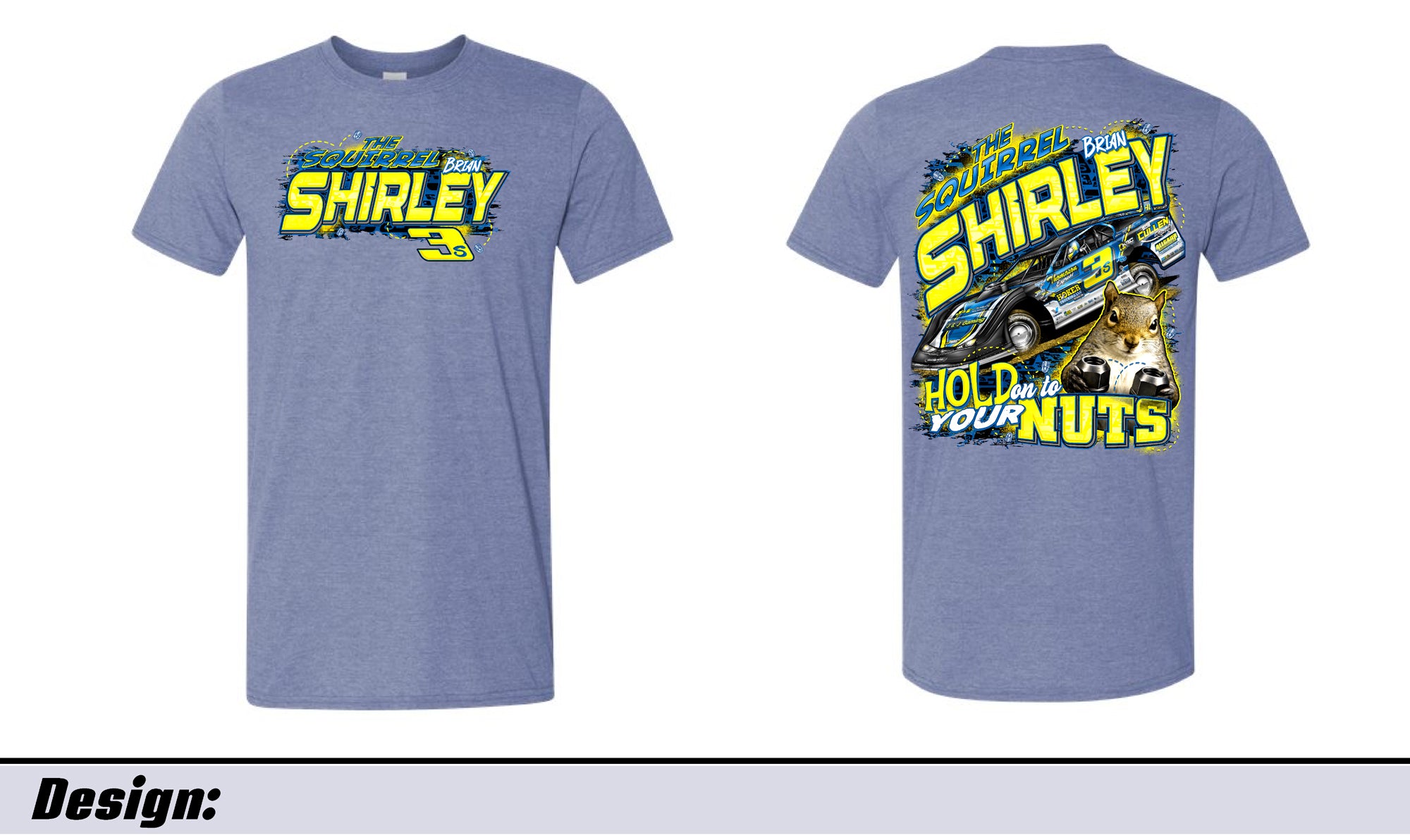 Heather Indigo Shirley Squirrel Youth Short Sleeve Tee