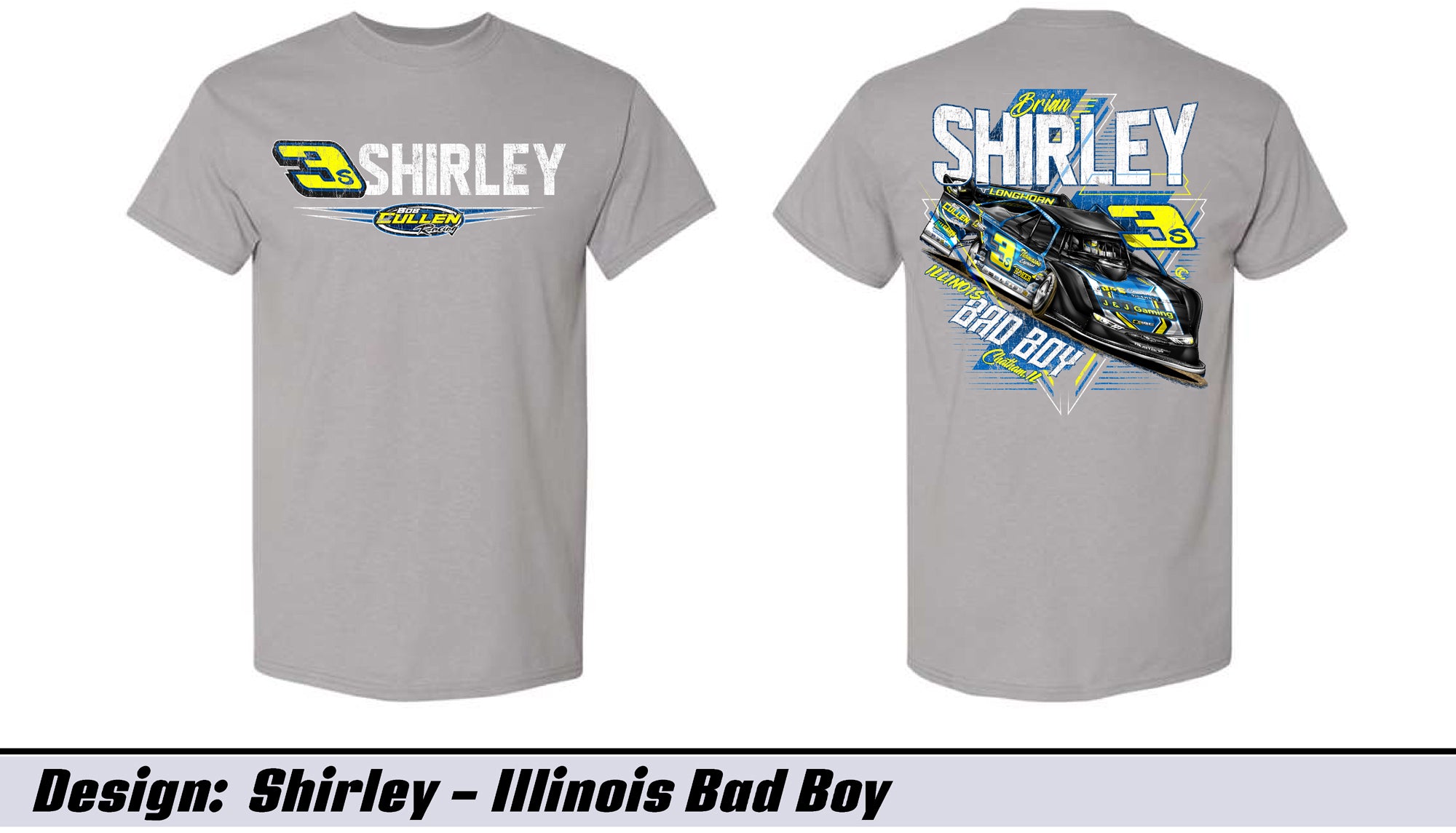Gravel Gray Illinois Bad Boy Adult Short Sleeve Tee