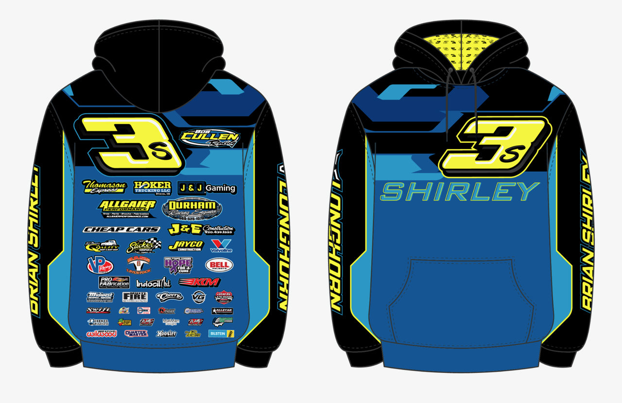 Brian Shirley #3s Sublimated Hooded Sweatshirt